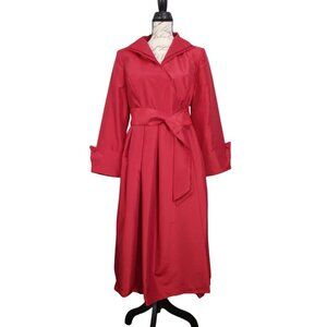 Nubiano | "Church Dress" Red Wrap Dress Belted | Size 12